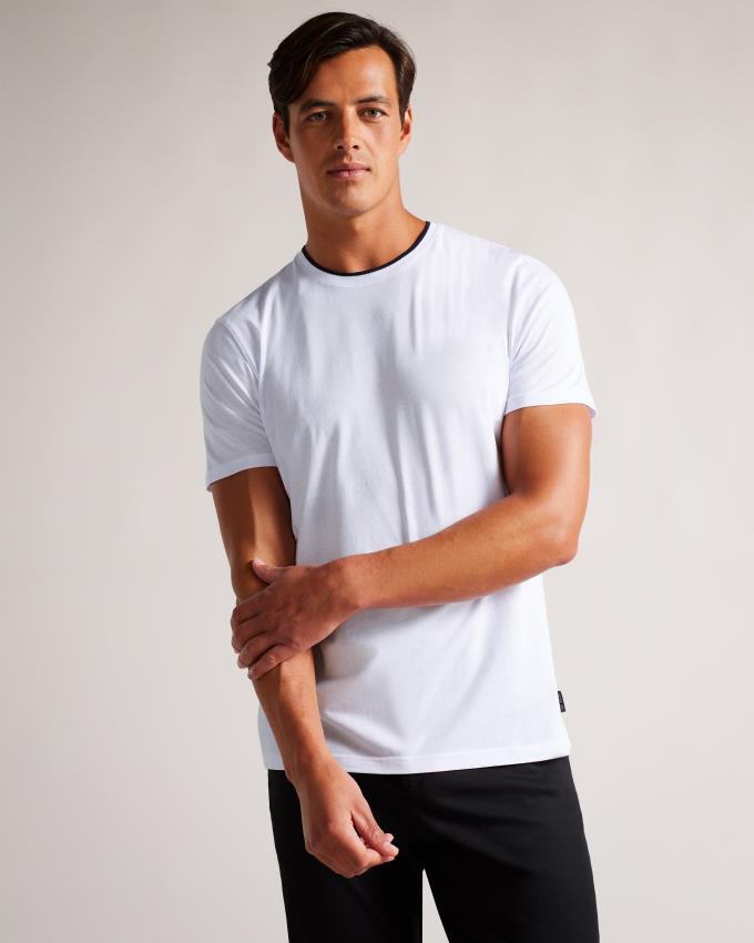 T-Shirt Ted Baker Short Sleeve Blanche Homme | FXJ-08943510